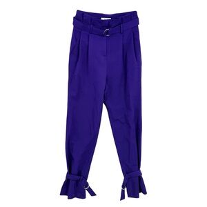 MILLY Pants Hi-Waist Belted Cuff Purple